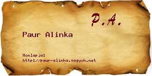 Paur Alinka névjegykártya